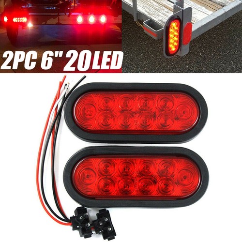 Red oval led trailer truck - red,